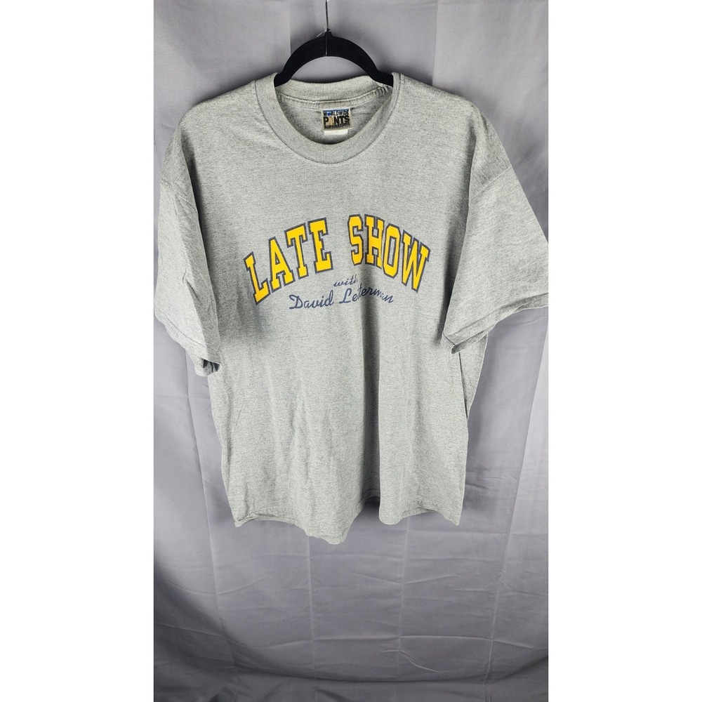 Vintage 90's Late Show With David Letterman LEE Heather Tee Gray T-Shirt  Sz XL